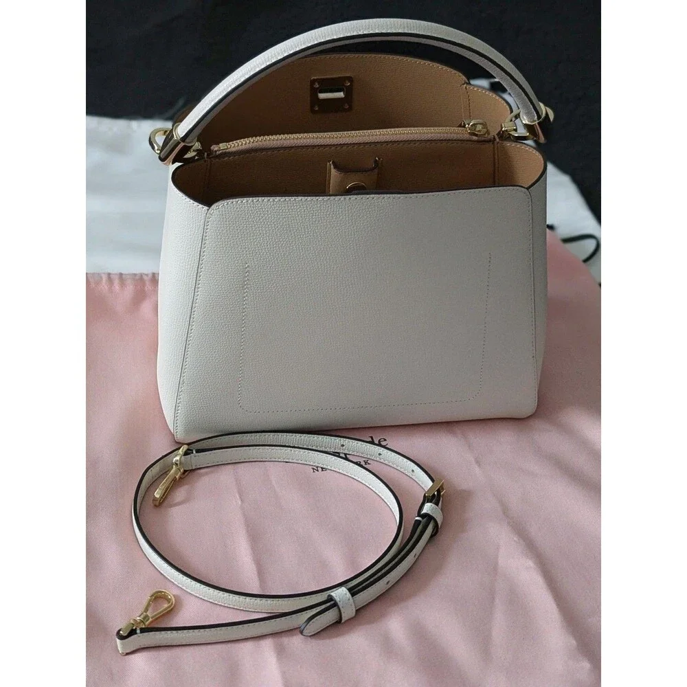 Kate Spade Phoebe White Meringue Satchel Top Handle/Crossbody Handbag Purse